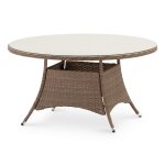 Table  manger ronde en aluminium et rotin synthtique 140diam x 73cm