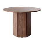Table à manger ronde aspect bois de noyer marron, 110x75 cm Table à manger ronde aspect bois de noyer marron, 110x75 cm