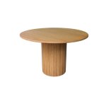 Table  manger ronde bois d'hva et placage chne naturel 4 places