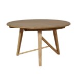 Table � manger ronde en ch�ne massif, 6 couverts