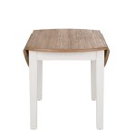 Table  manger ronde extensible bicolore effet vieilli 5 / 6 personne l70 / 120