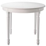 Table  manger ronde extensible blanche 4  8 personnes l120 / 200