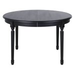 Table  manger ronde extensible noire 6 / 8 personnes l120 / 200