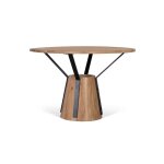 Table � manger ronde en manguier et m�tal diam�tre 116cm
