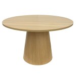 Table � manger scandinave ronde 120 cm effet bois clair