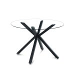 Table  manger en verre, mtal transparent 4 personnes