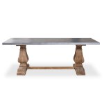 Table en mtal et pin vieilli style monastre 8 personnes
