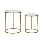 Tables en métal avec plateau effet marbre Ø cm 52x63 et 42x53 Tables en métal avec plateau effet marbre Ø cm 52x63 et 42x53