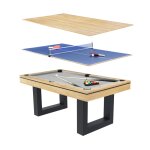 Table multi - jeux 3 en 1 billard et ping - pong en bois