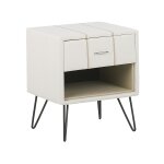 Table de nuit à 1 tiroir cuir pu blanc Table de nuit à 1 tiroir cuir pu blanc