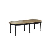 Table ovale en chêne 3 rallonges 4 / 10 couverts noire Table ovale en chêne 3 rallonges 4 / 10 couverts noire