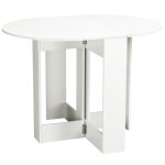 Table ovale pliable de cuisine 2 abattants blanc