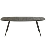 Table ovale en teck recycl� bross� et en m�tal 6 places l200