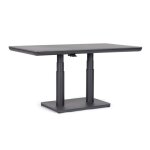 Table en pierre fritte  hauteur rglable 140x80 anthracite