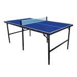 Table de ping - pong, pliable, balles, raquettes & filet inclus, bleu
