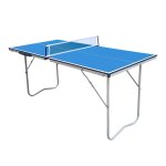 Table de ping - pong pliable & portable, bleu, 150 x 67 x 69 cm