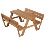 Table de pique - nique pour 4 enfants en bois lasur teck