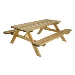 Table de pique - nique pr - assemble avec angles arrondis en pin