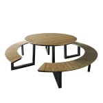 Table de pique - nique ronde, 6 personnes, aluminium, anthracite Table de pique - nique ronde, 6 personnes, aluminium, anthracite