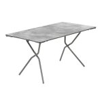 Table pliante en acier gris l79xl139xh73