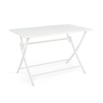 Table pliante en aluminium à lattes blanches 110x70 Table pliante en aluminium à lattes blanches 110x70