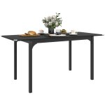 Table pliante cuisine rectangulaire extensible acier noir