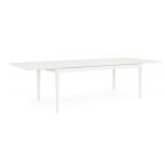 Table � rallonge en aluminium blanc 200x100 cm - 300x100 cm