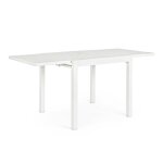 Table � rallonge en aluminium blanc 83x80 cm