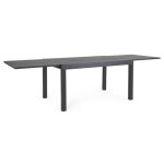 Table  rallonge en aluminium avec effet bois 135x90 - 270x90