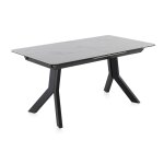 Table à rallonge en céramique blanche avec pieds en métal 160 / 210x90 Table à rallonge en céramique blanche avec pieds en métal 160 / 210x90