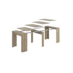 Table  rallonge effet bois beige 51 / 237x90h78 cm
