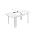 Table à rallonge effet bois blanc 140 / 190x90 cm Table à rallonge effet bois blanc 140 / 190x90 cm
