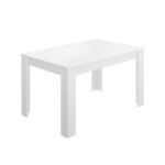 Table  rallonge effet bois blanc brillant 139x90 cm