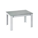 Table à rallonge effet bois ciment, blanc 190x90 cm Table à rallonge effet bois ciment, blanc 190x90 cm