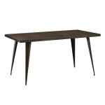 Table rectangulaire 6 personnes en métal gris 150 cm Table rectangulaire 6 personnes en métal gris 150 cm
