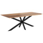Table rectangulaire 8 personnes en bois de suar et métal 220 cm Table rectangulaire 8 personnes en bois de suar et métal 220 cm