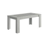 Table rectangulaire allonge automatique effet bois chne laguna / gris