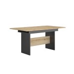 Table rectangulaire à allonge effet bois et noir Table rectangulaire à allonge effet bois et noir