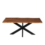Table rectangulaire en bois massif 8 personnes l180 acacia fonc