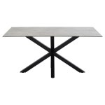 Table rectangulaire en céramique 6 places l160 gris clair Table rectangulaire en céramique 6 places l160 gris clair