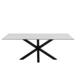 Table rectangulaire en cramique l200 blanc marbre