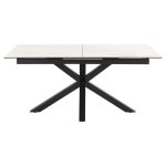 Table rectangulaire extensible en céramique l168 / 210 blanc marbre Table rectangulaire extensible en céramique l168 / 210 blanc marbre
