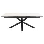 Table rectangulaire extensible en céramique l200 / 240 blanc marbre Table rectangulaire extensible en céramique l200 / 240 blanc marbre