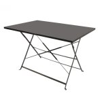 Table rectangulaire de jardin pliable en m�tal gris anthracite