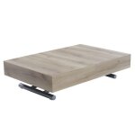 Table relevable extensible en panneau de particules effet bois