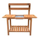 Table de rempotage avec plan de travail coulissant, marron Table de rempotage avec plan de travail coulissant, marron