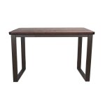 Table repas 120 cm en bois massif fonc et acier