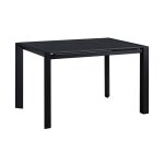 Table repas allongeable plateau cramique marbr noir pieds mtal gri
