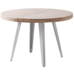 Table repas extensible bois clair et acier d120