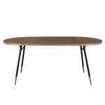 Table de repas ovale en bois de frêne finition noyer Table de repas ovale en bois de frêne finition noyer
